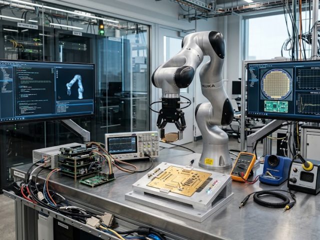 A laboratory with technological items