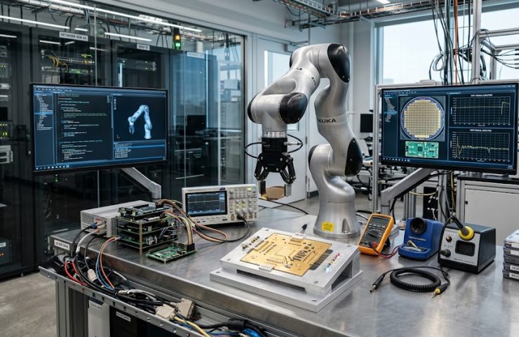 A laboratory with technological items