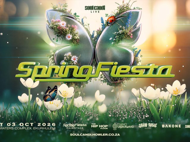 A poster of Spring fiesta featuring a buttterfly icon